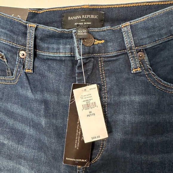 NWT Banana Republic High-Rise Skinny Jeans Size 30P in Medium/Dark Wash - Picture 2 of 4